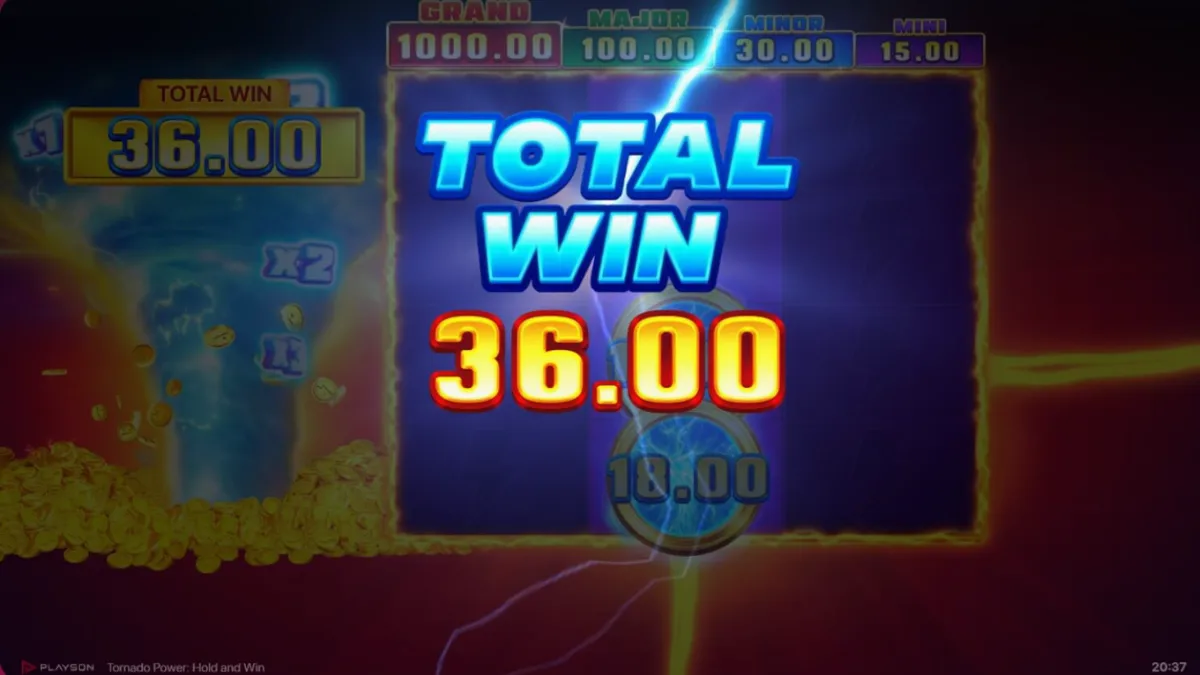 Tornado Power: Hold and Win slot game interface